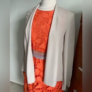 NWT Eileen Fisher Pebble Simple Jacket Waterfall Drape Size Small Beige